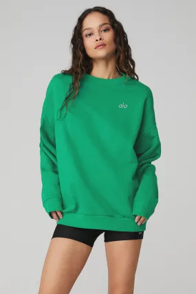 Accolade Crew Neck Pullover - Green Emerald