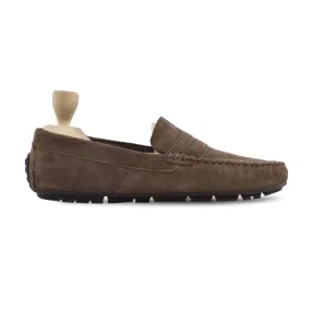 Chofu - Men's Brown Kid Suede Driver Shoe