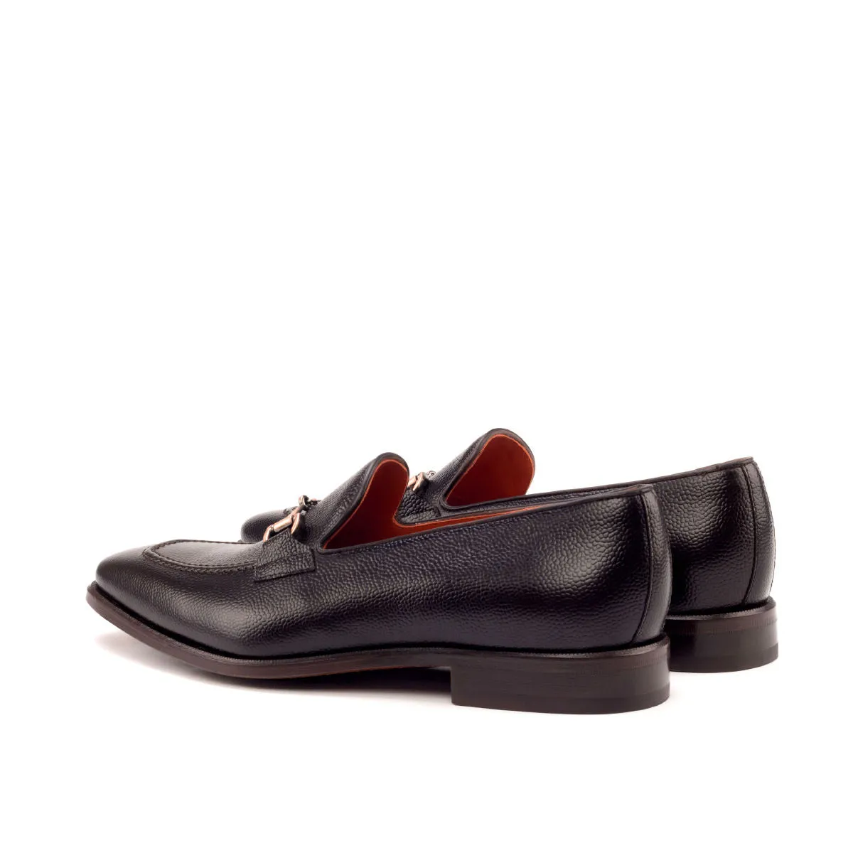 DapperFam Luciano in Dark Brown Men's Italian Leather & Italian Pebble Grain Leather Loafer