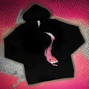 *DESIGN BY HUMANS* (BLACK) ZIP UP HOODIE (DISTRESSED LOGO STYLE)