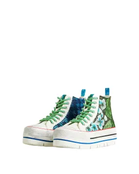 Desigual Women's Floral High Top Sneakers - Casual Platform Sneakers