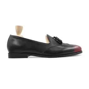 Guylan - Men's Red and Black Calf Leather Loafer