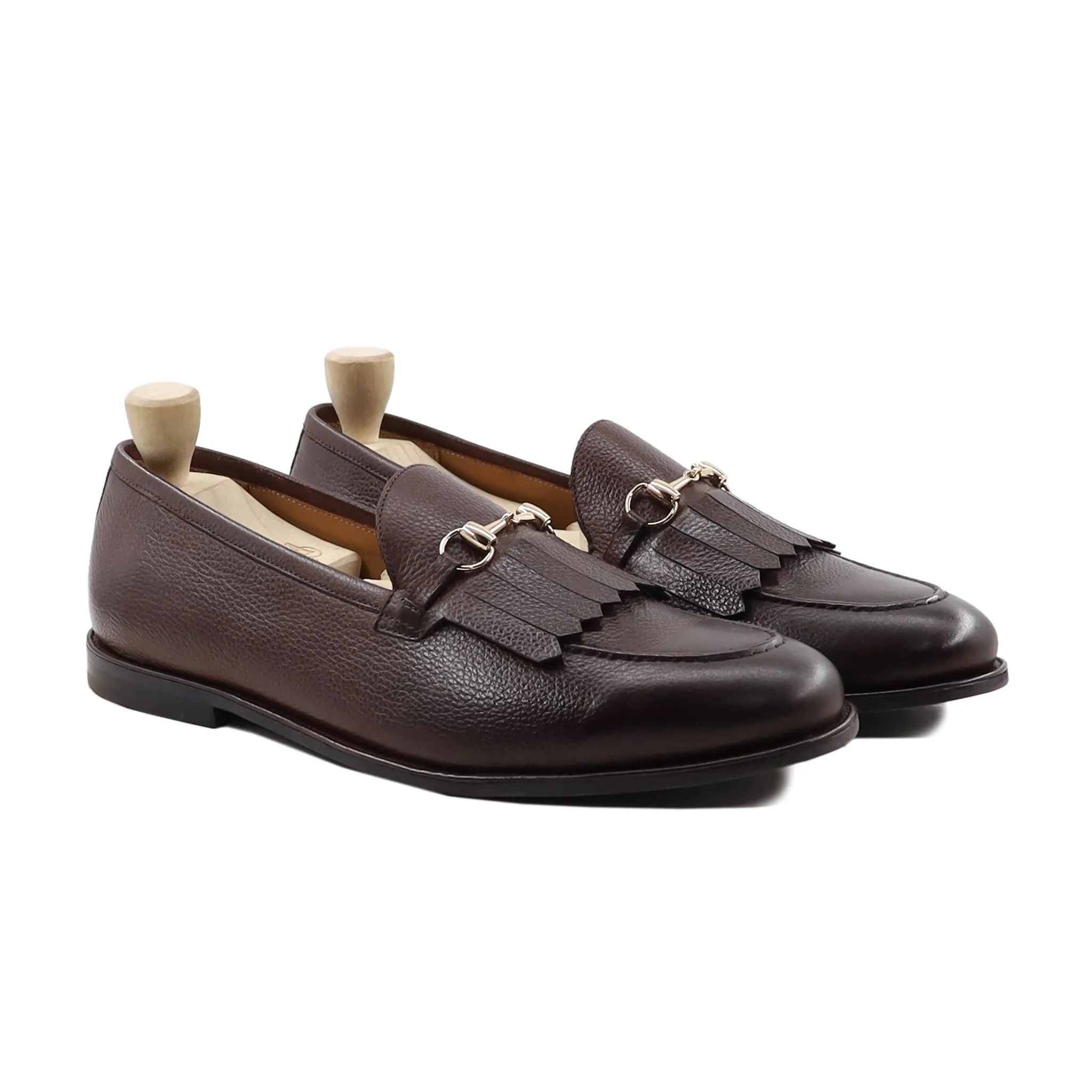 Hiroshi - Men's Dark Brown Pebble Grain Leather Loafer