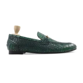 Hiroto - Men's Green Patina Calf Leather Loafer