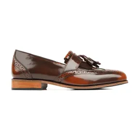 Hobbs - Men's Burnished Brown Box Leather High Shine Loafer