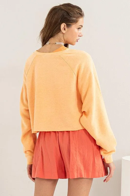 Laid Back Lightweight Cropped Sweatshirt