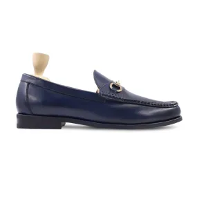 Lazaria - Men's Dark Blue Calf Leather Loafer