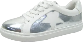 Metallic Silver Star Sneakers