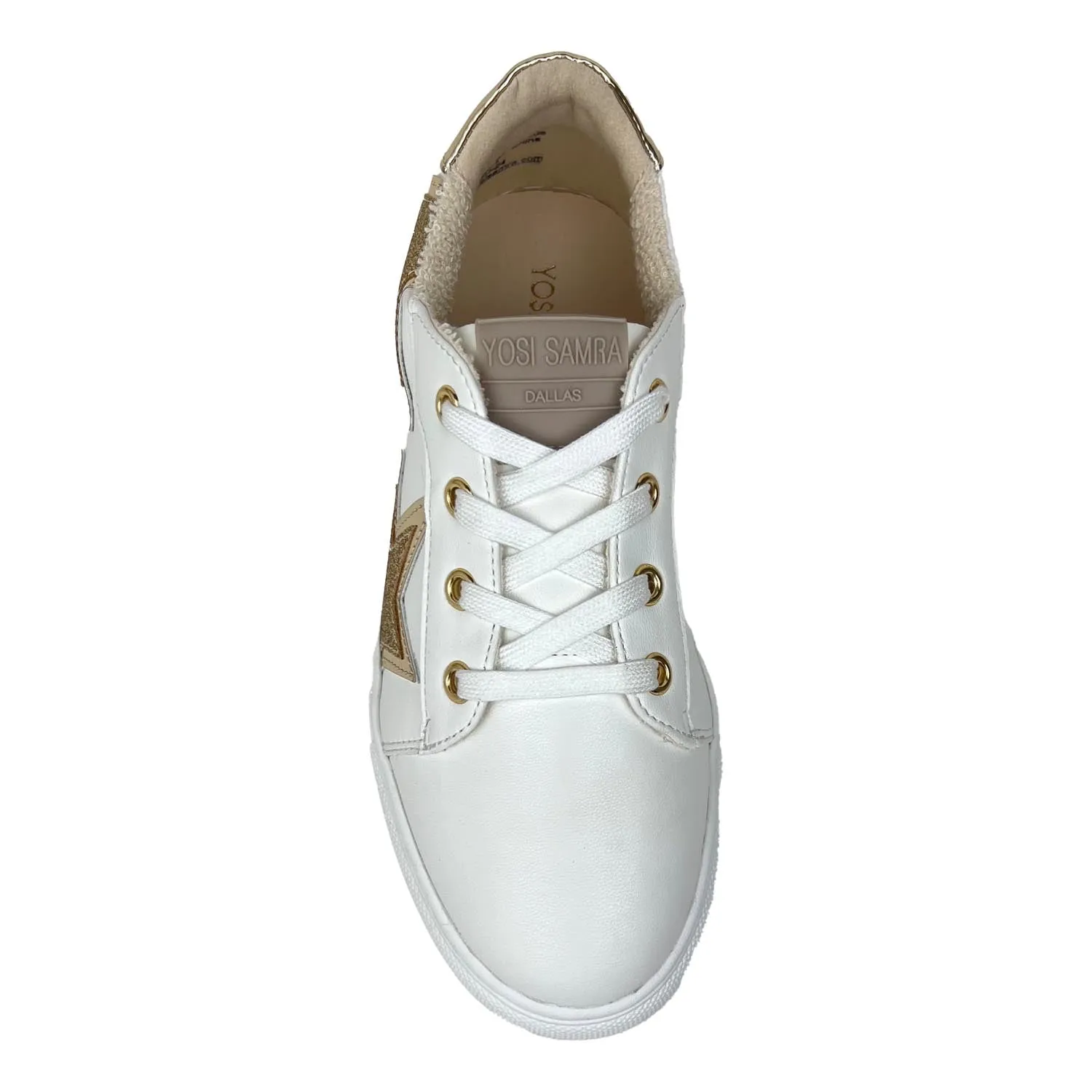 Miss Harper Sneaker in White & Gold - Kids