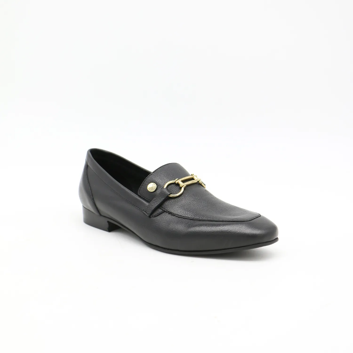 Natural loafers in black leather womens shoes