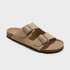 New - Men's Jerry Genuine Suede Sandals - Goodfellow & Co Taupe 11