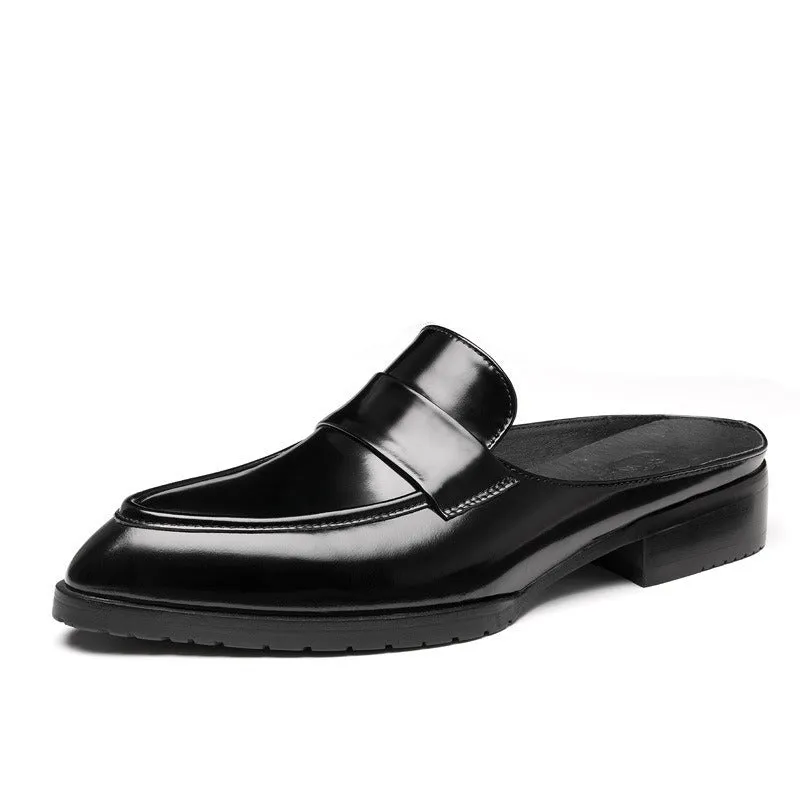 Pre Order:  Black Leather Half Loafers