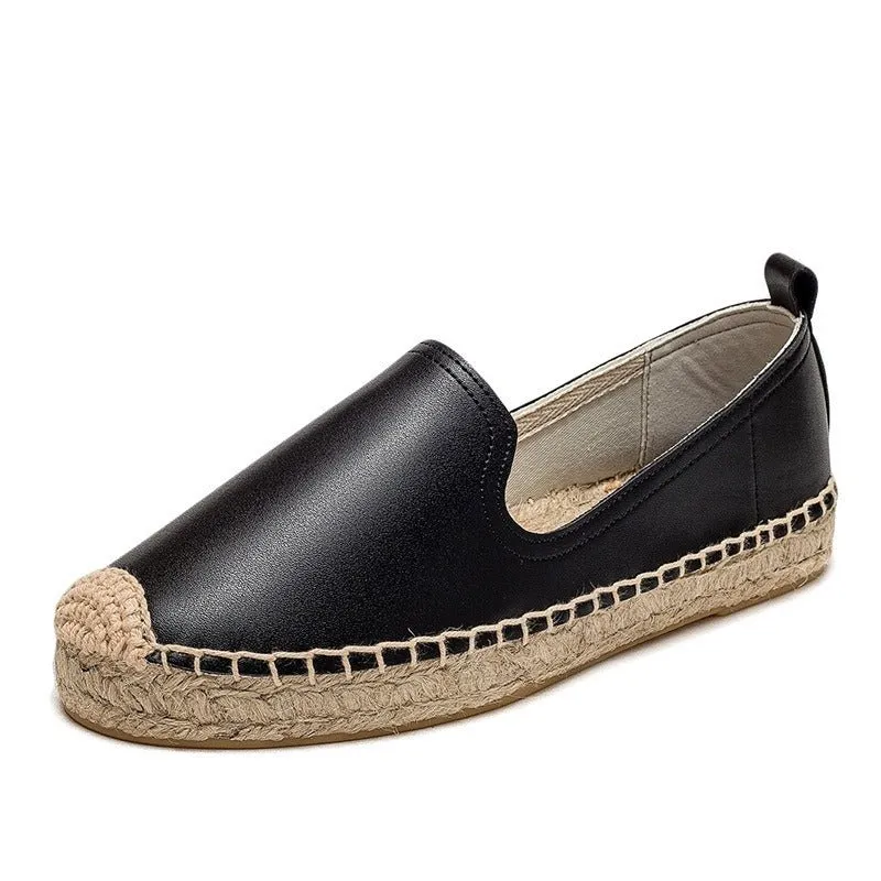 Slip On Woven Leather Loafers for Women