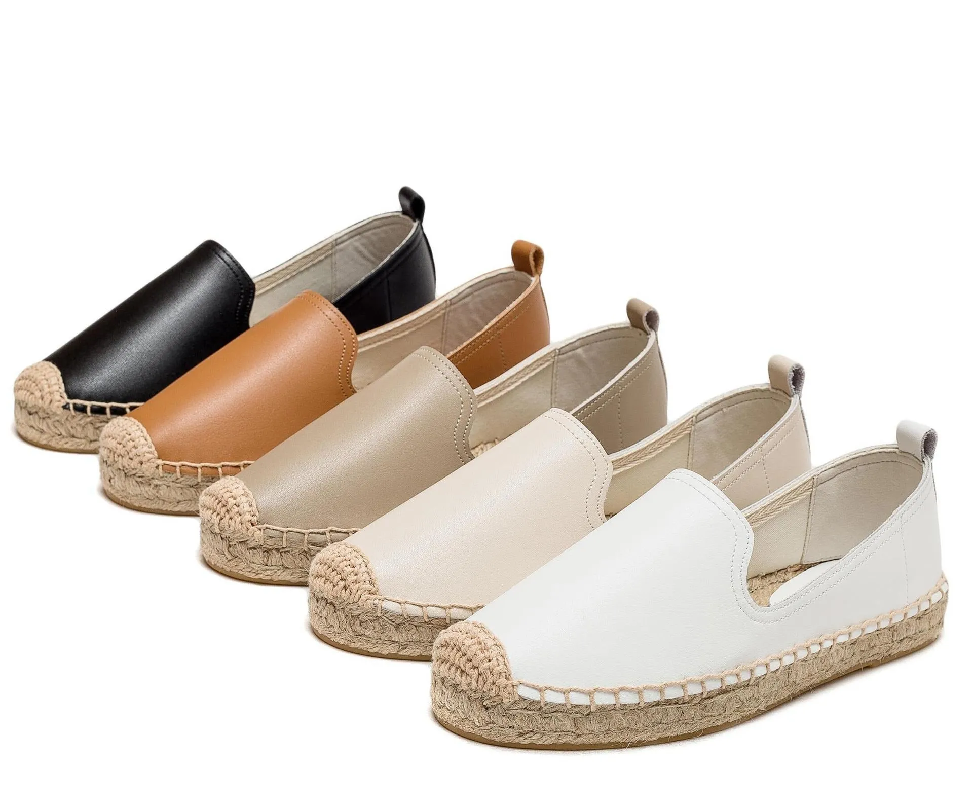 Slip On Woven Leather Loafers for Women