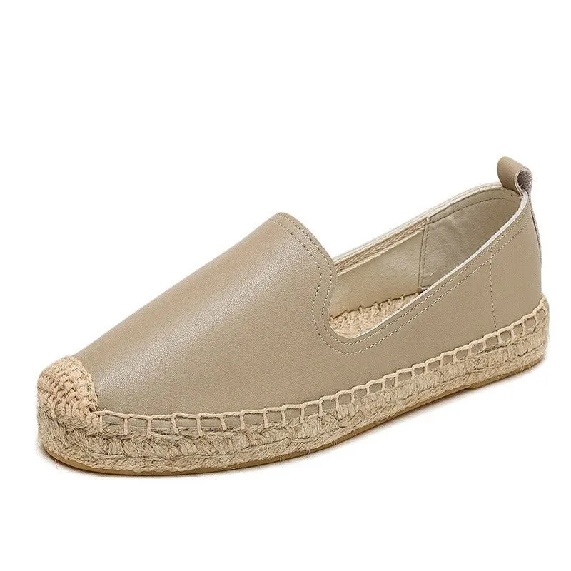 Slip On Woven Leather Loafers for Women