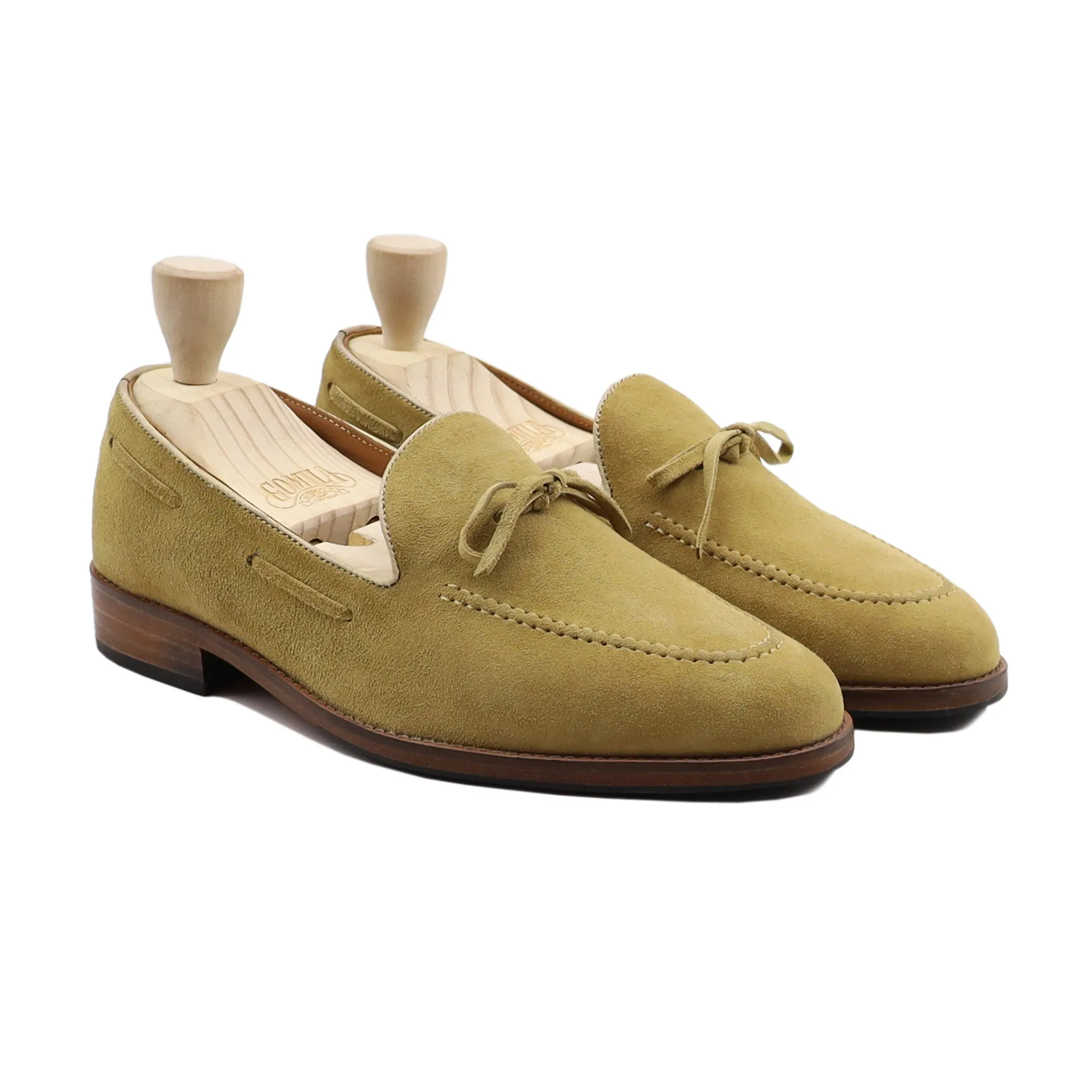 Soncic - Men's Yellowish Kid Suede Loafer