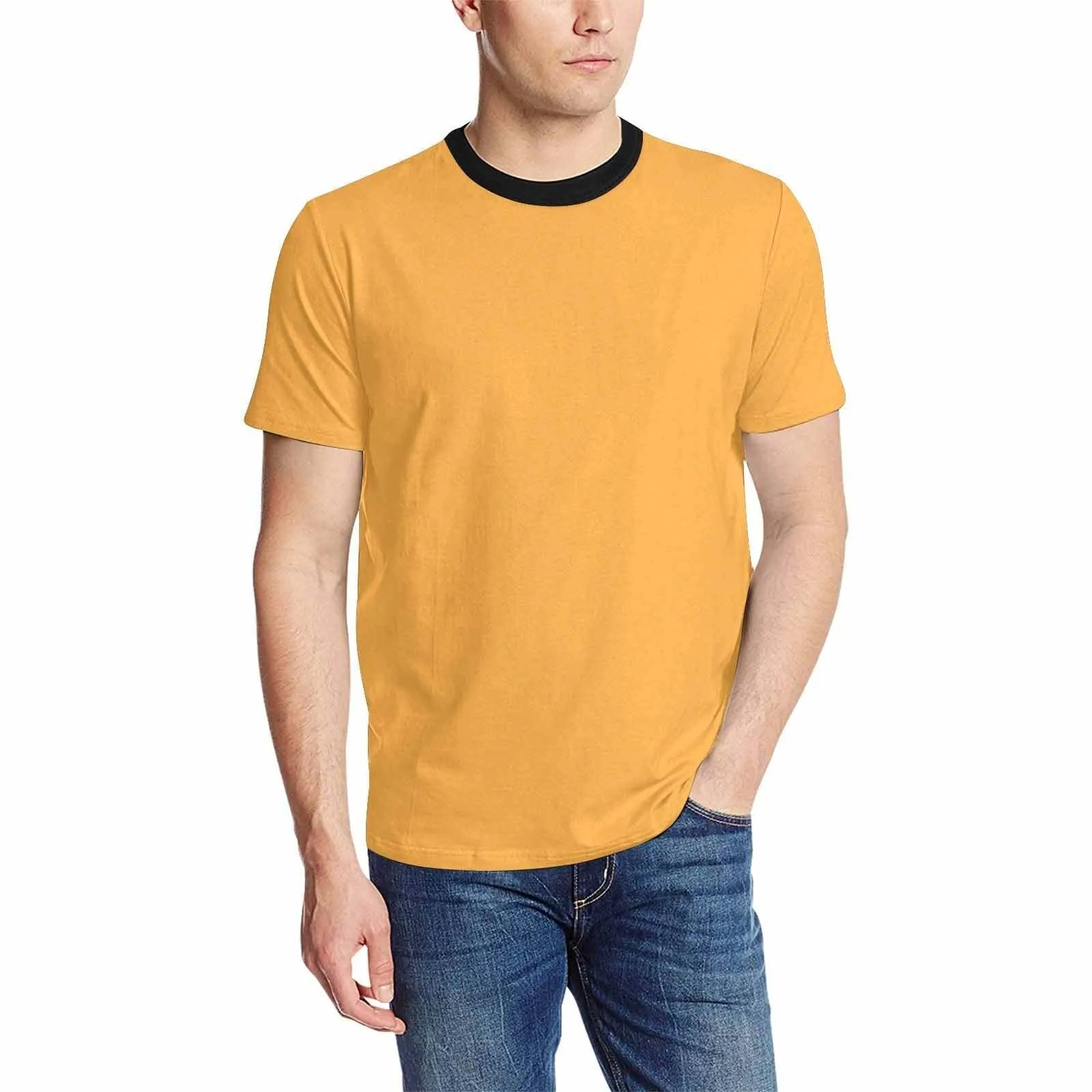 Uniquely You Mens T-Shirt /  Yellow Orange     - Short Sleeve Casual Shirt