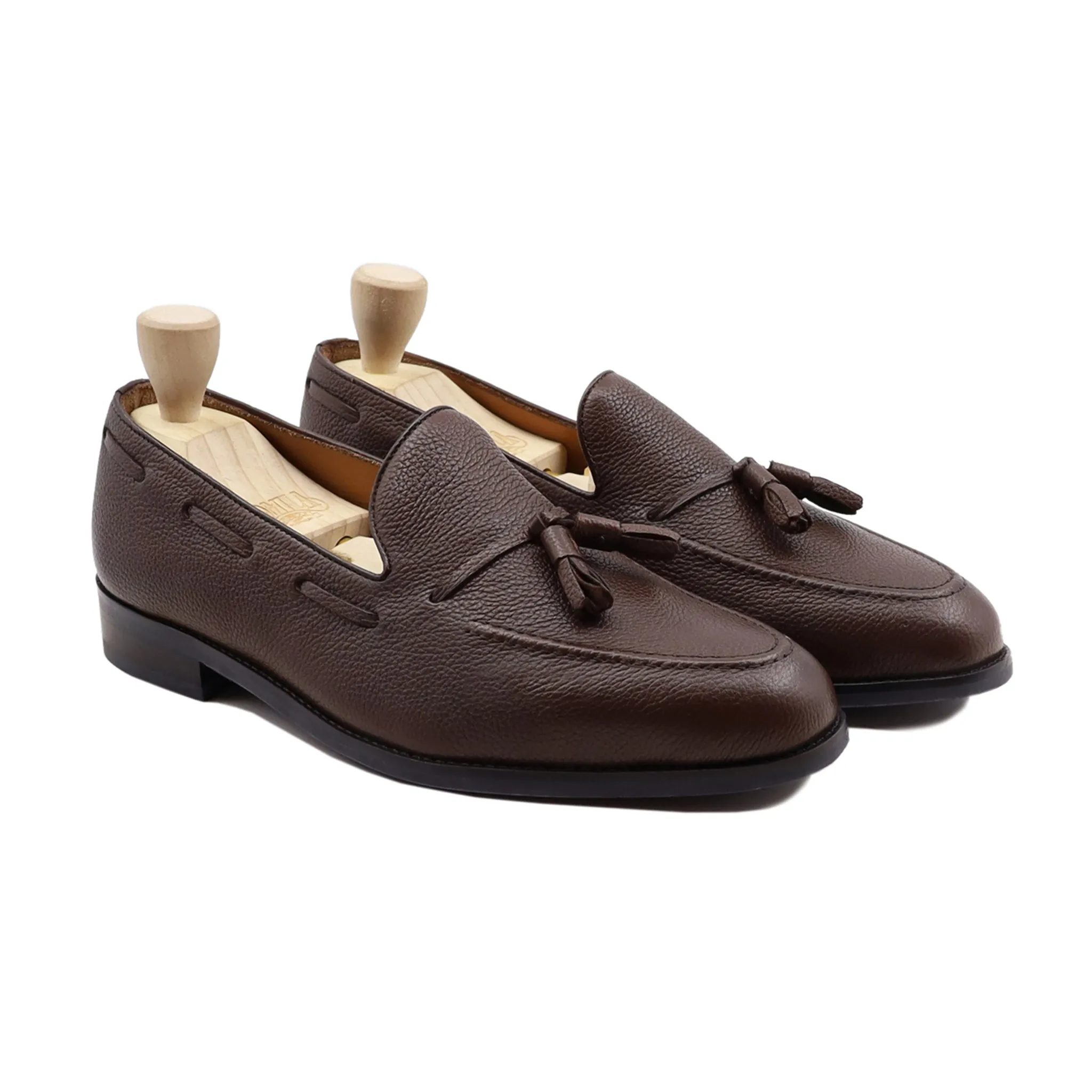 Vaduz - Men's Dark Brown Pebble Grain Leather Loafer