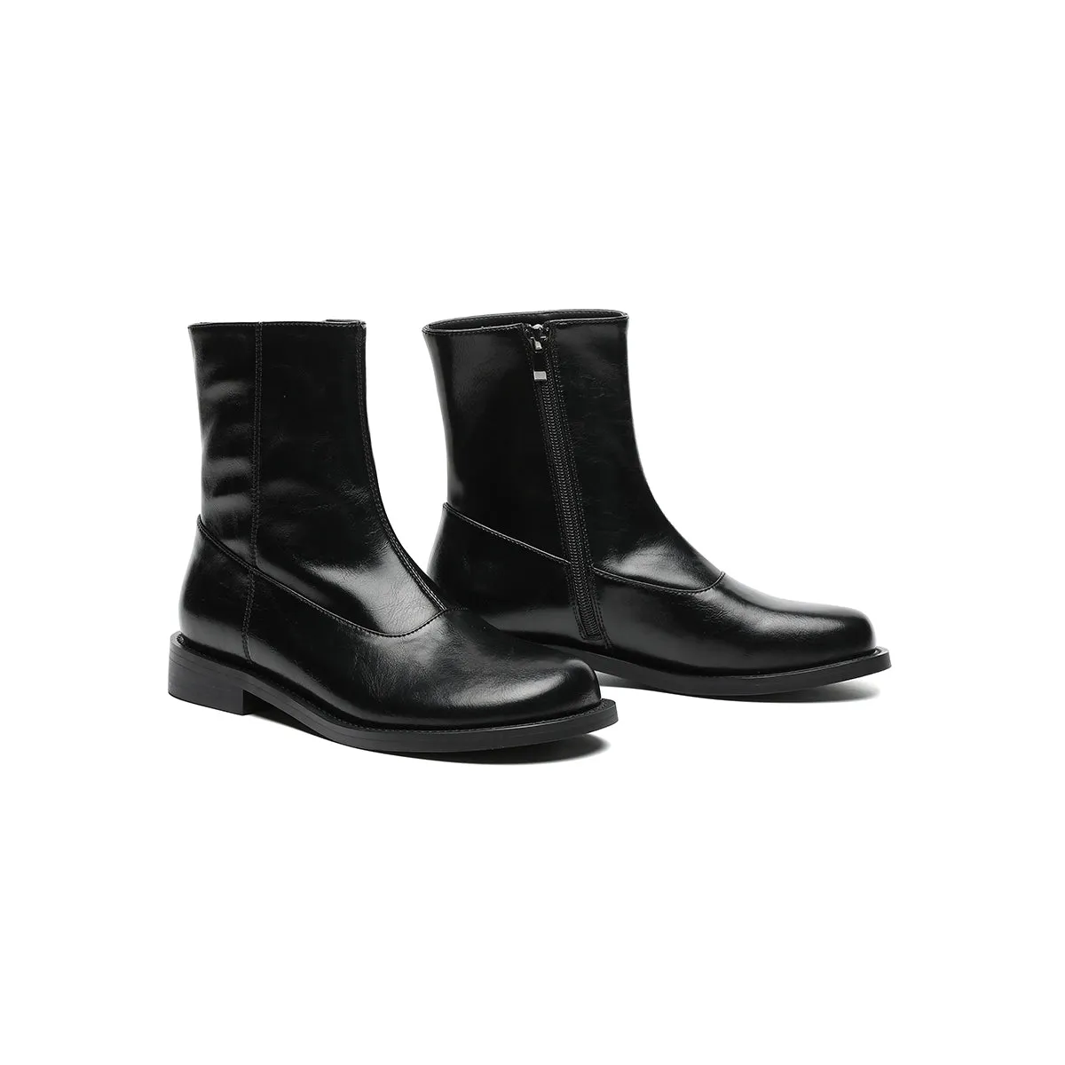 Versatile Flat Fleece-Lined Martin Mid-Calf Boots