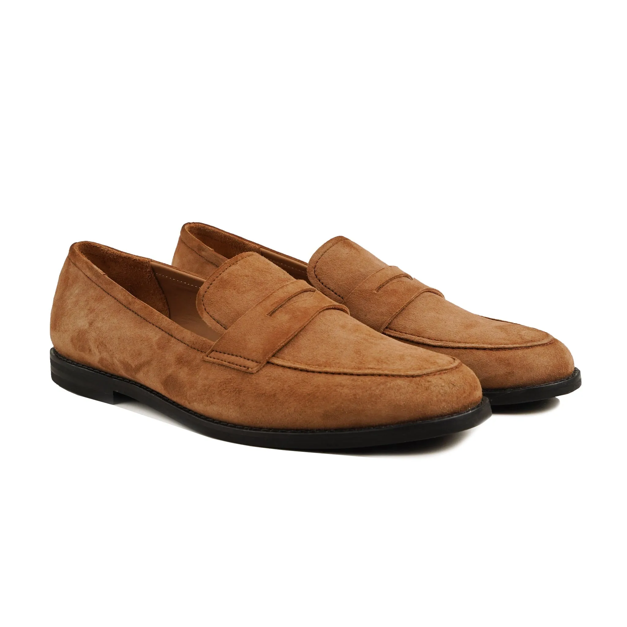 Yamato - Men's Tan Kid Suede Loafer